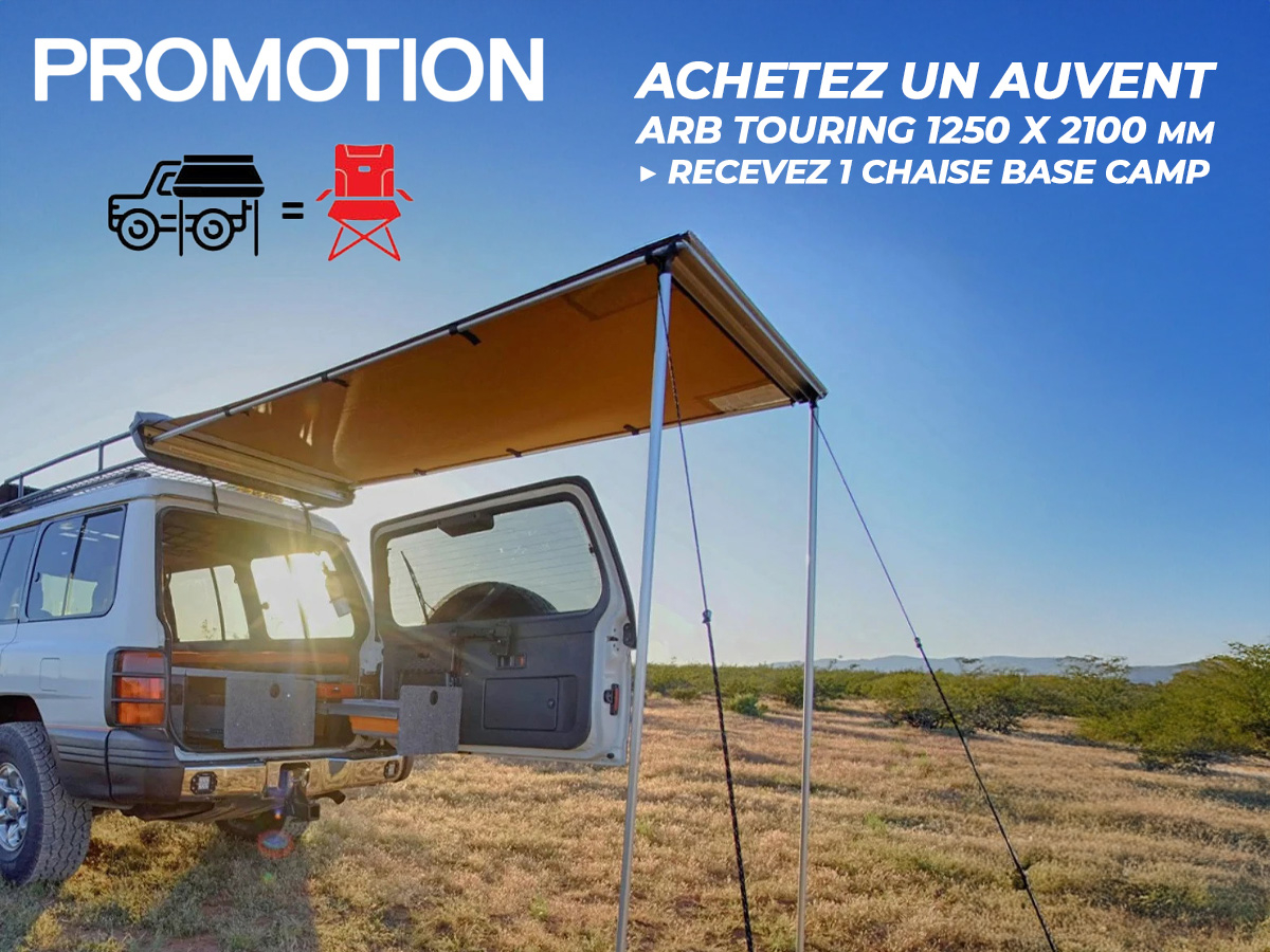 PROMO Auvent ARB 1250 x 2100 mm + Chaise Base Camp OFFERTE