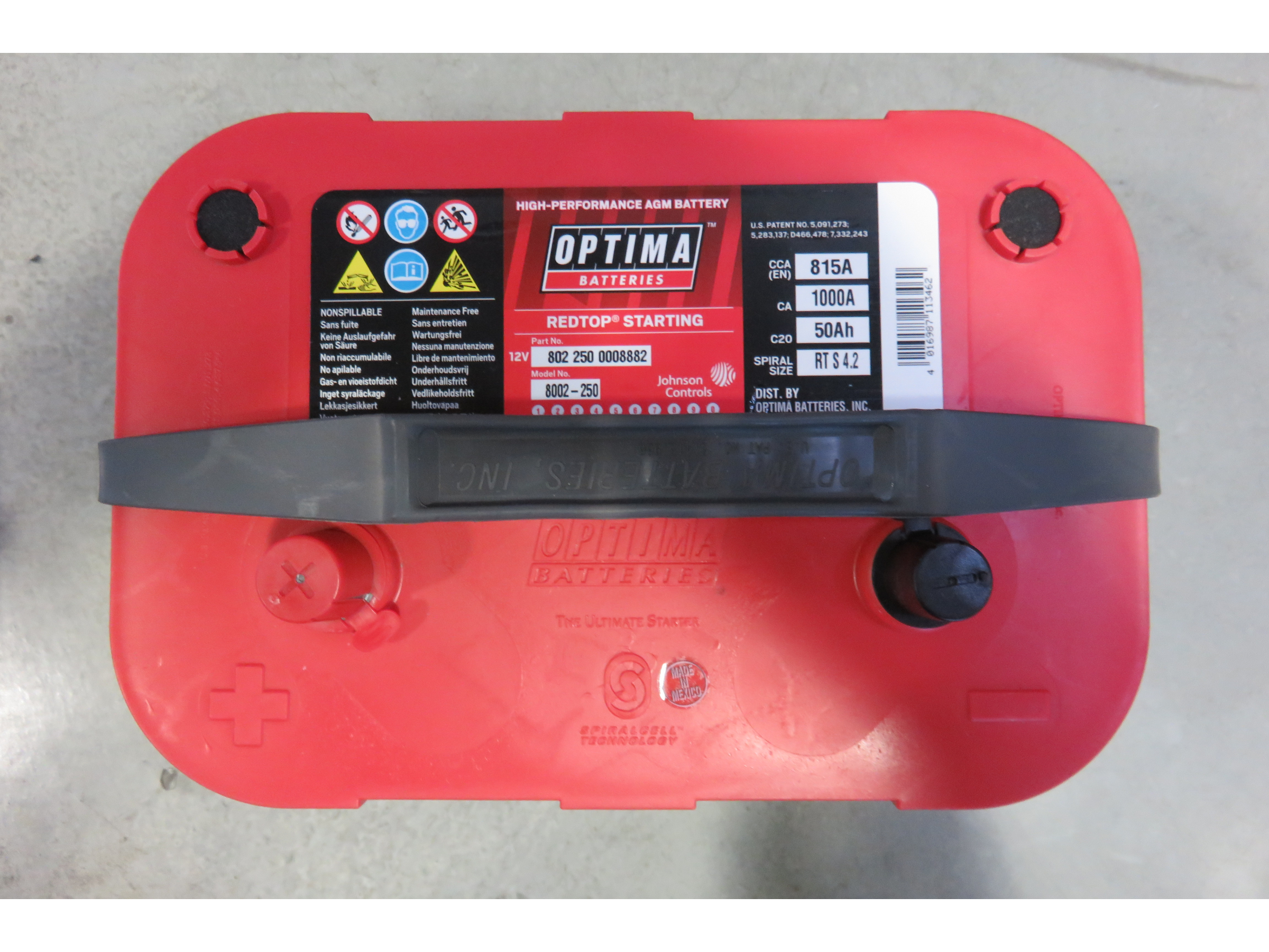 BATTERIE RED TOP C 4 2L OPTIMA ROUGE 815 – Image 2