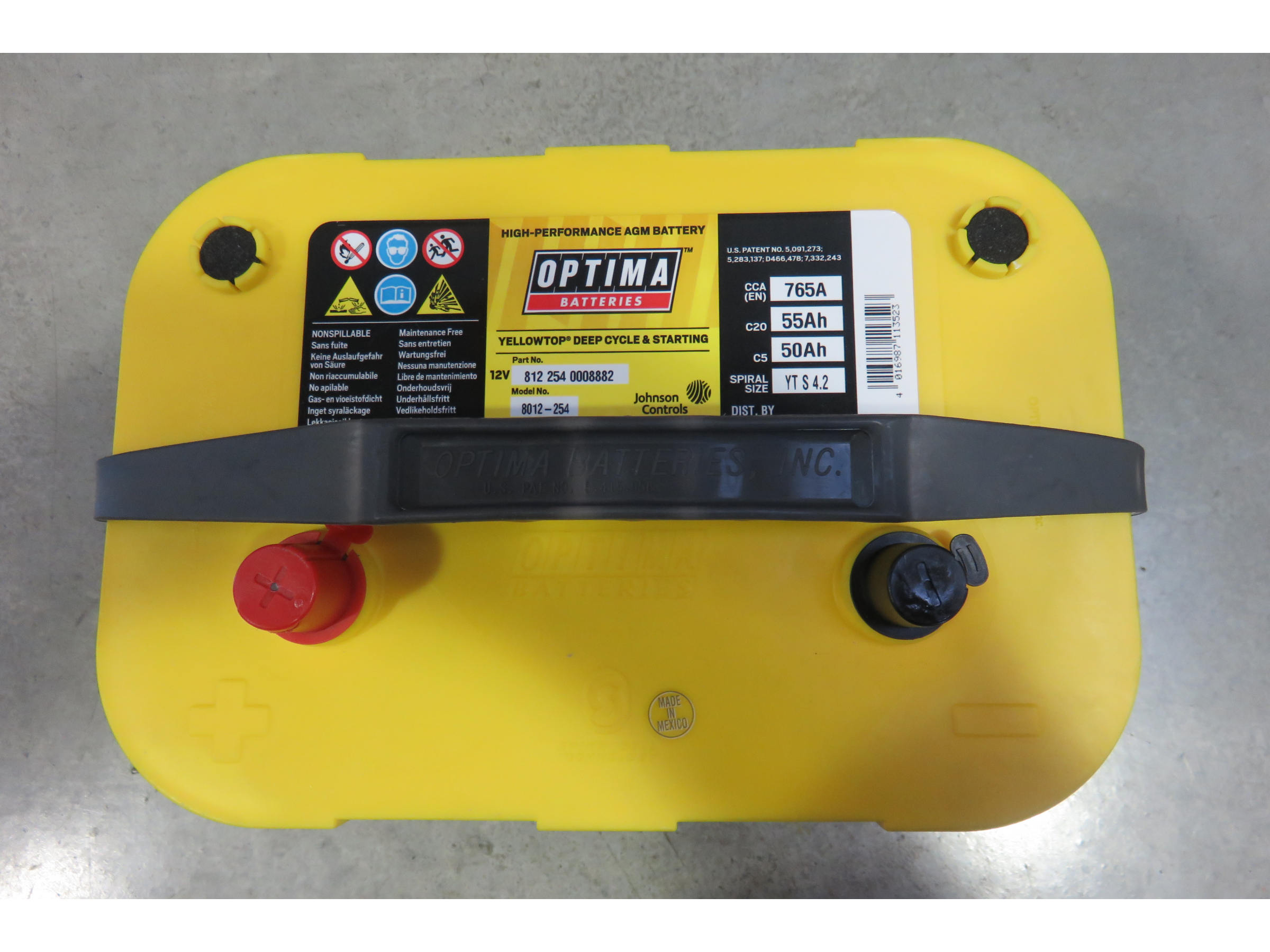 BATTERIE YELLOW TOP S 4 2L OPTIMA JAUNE – Image 2