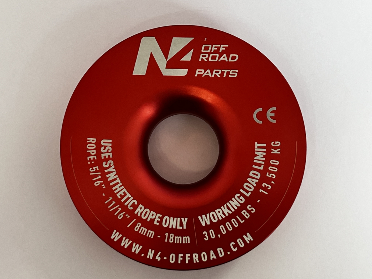 Anneau de treuillage 13.5T en aluminium anodisé rouge N4-Offroad – Image 2