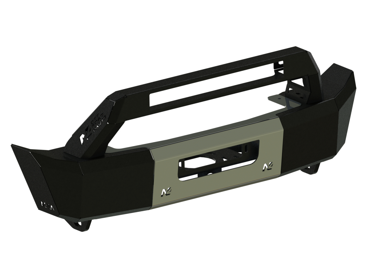 Pare-chocs avant acier Wrangler JL platine treuil intégrée banane courte N4-Offroad – Image 2