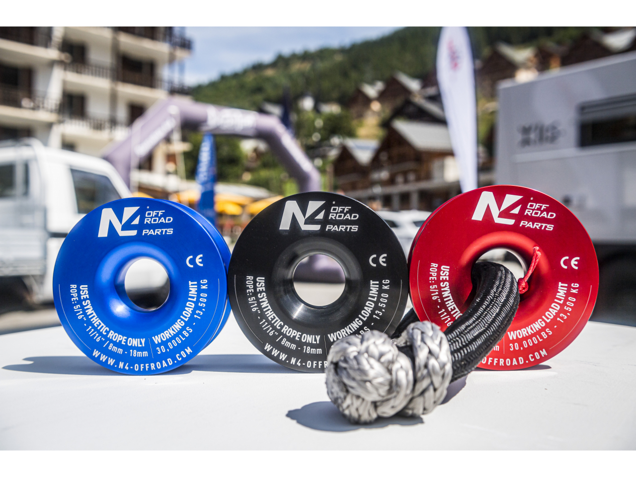 Anneau de treuillage 13.5T en aluminium anodisé rouge N4-Offroad – Image 4