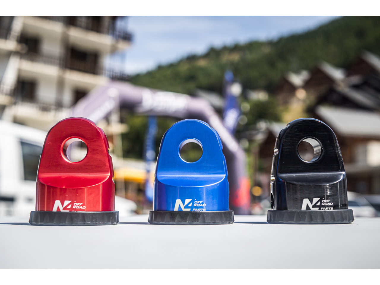 Arrêt de corde 8T en aluminium anodisé rouge pour fixation manille N4-Offroad – Image 4